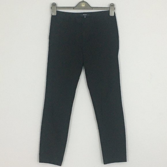 Madewell Pants - Madewell Womens 2 Black Reade Cotton Blend Flat Front Skinny Low Rise Pants